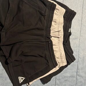 Women’s lot of three heavy cotton athletic shorts with pockets